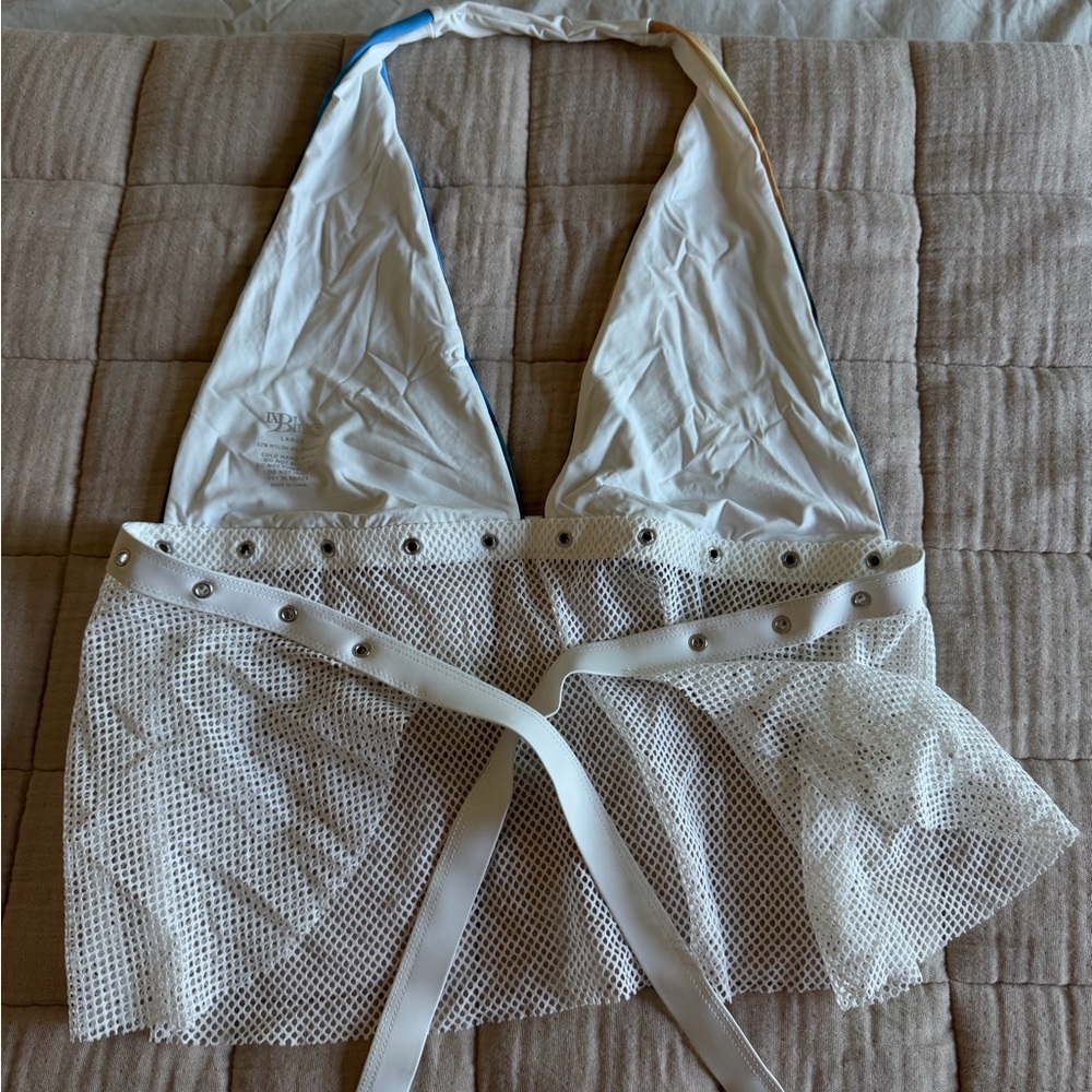 REVOLVE 1XBLUE AI Fishnet Halter Top - Picture 5 of 7